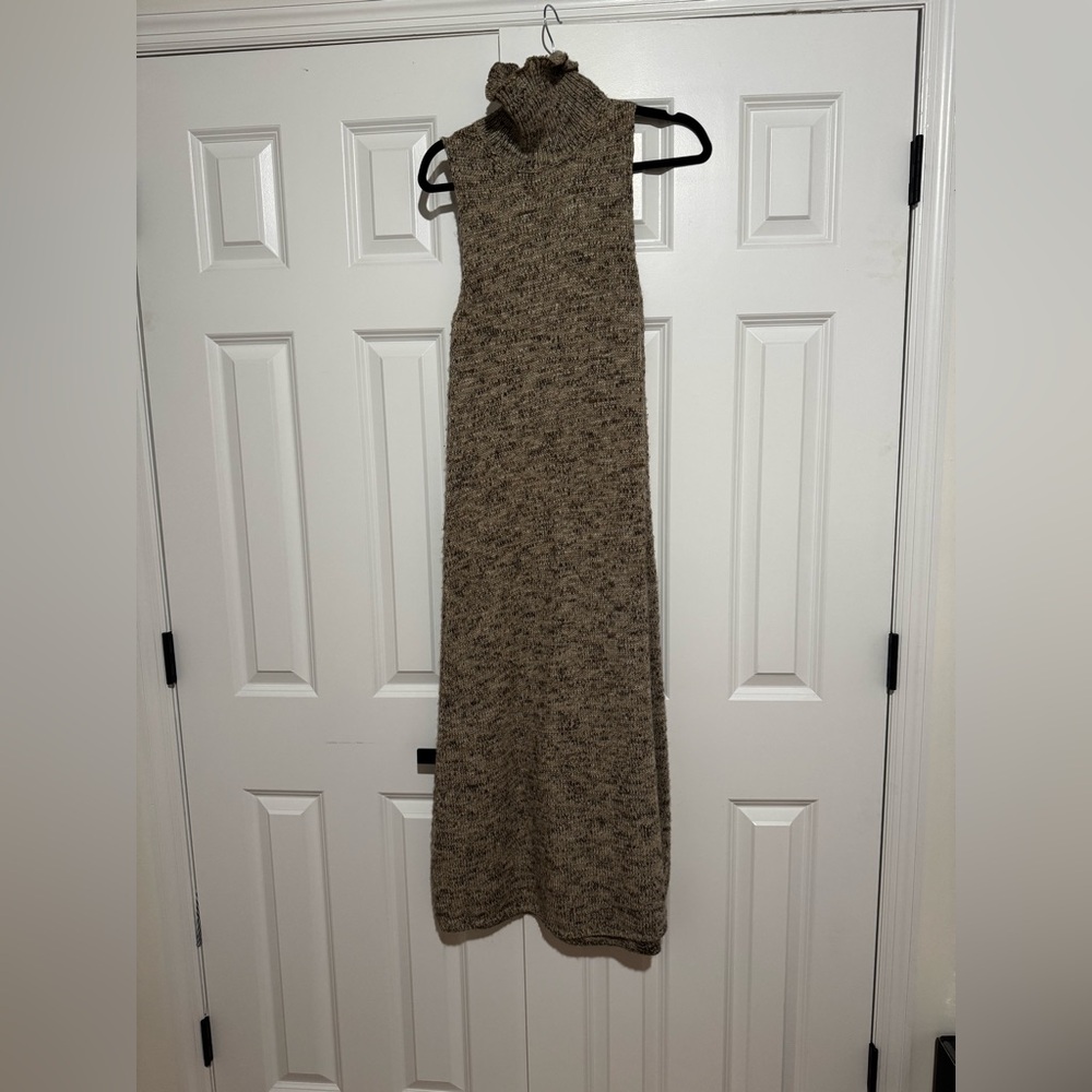 Zara Gray Sheath Halter Maxi Dress
